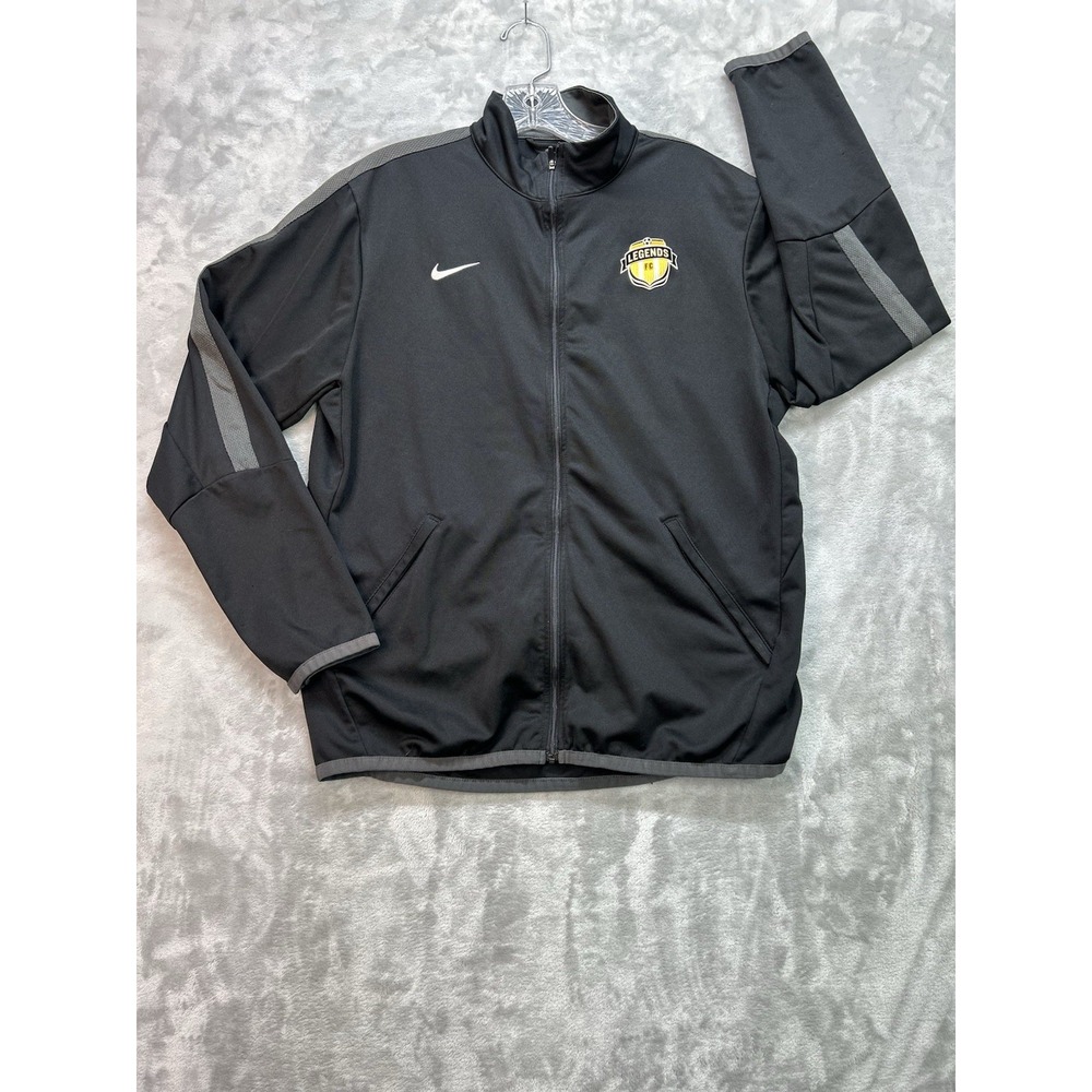 Nike Dri-FIT Jacket Mens M Black Full Zip Track Running Athletic Legends Soccer